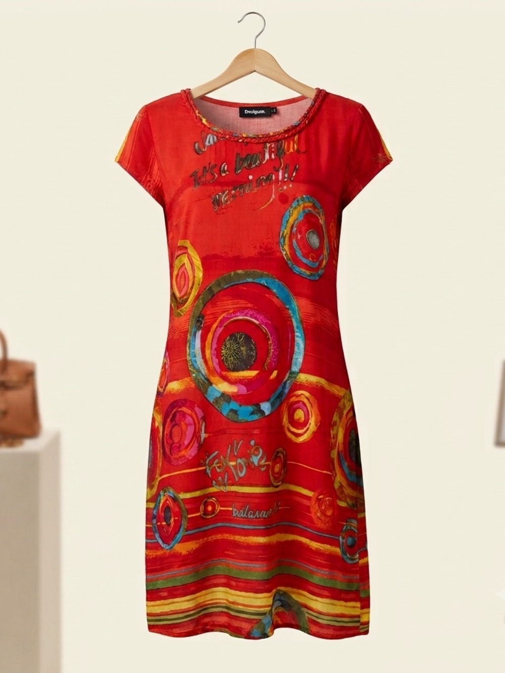 Desigual Red Multicolor Printed Midi Dress